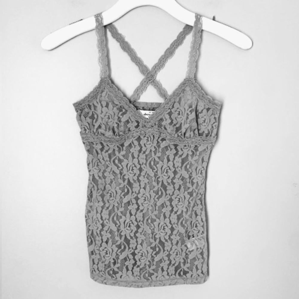 Abercrombie size L grey lace camisole